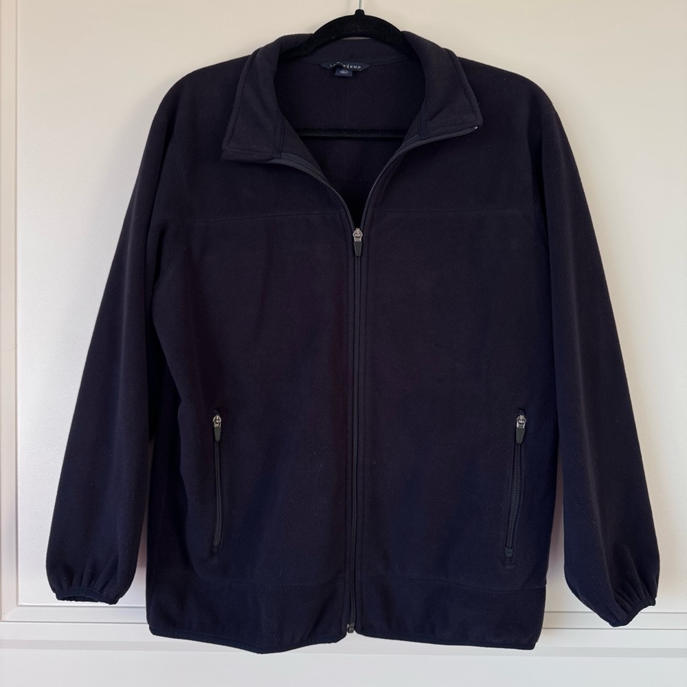 Lands' End Boy's Zip-Up Black Soft Shell Jacket‎ Size Large (14/16)